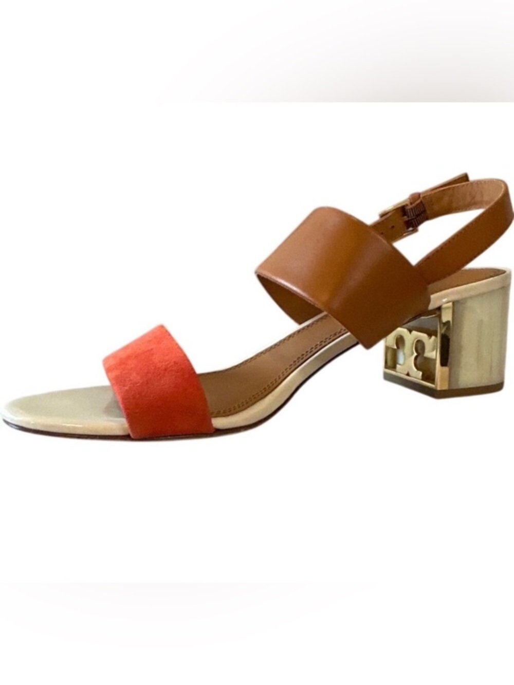 Tory Burch Gigi Colorblock Block Heel Sandals 10.5